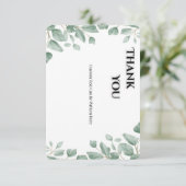 Sage Green Eucalyptus Wedding Thank You Card Bedankkaart (Staand voorkant)