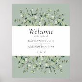 Sage Green Eucalyptus Wedding Welcome  Poster (Voorkant)