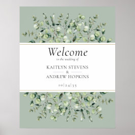 Sage Green Eucalyptus Wedding Welcome  Poster