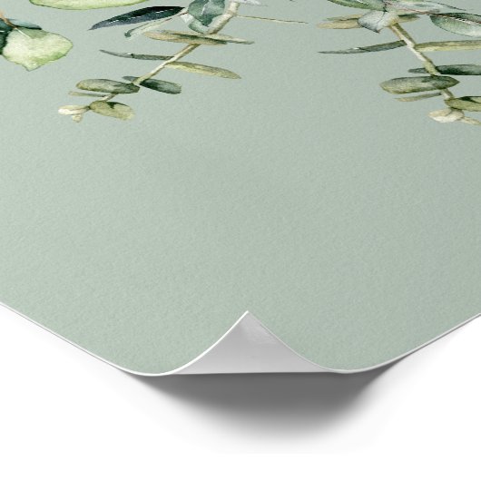 Sage Green Eucalyptus Wedding Welcome  Poster (Hoek)