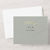 Sage Green Eucalyptus Wreath Wedding All In One Uitnodiging (Achterkant)