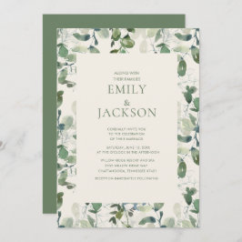 Sage Green EucalyptusLeaves Greenery Wedding Kaart