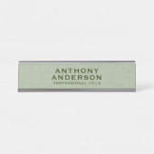 Sage Green Fabric Texture Bureau Naambordje (Voorkant)