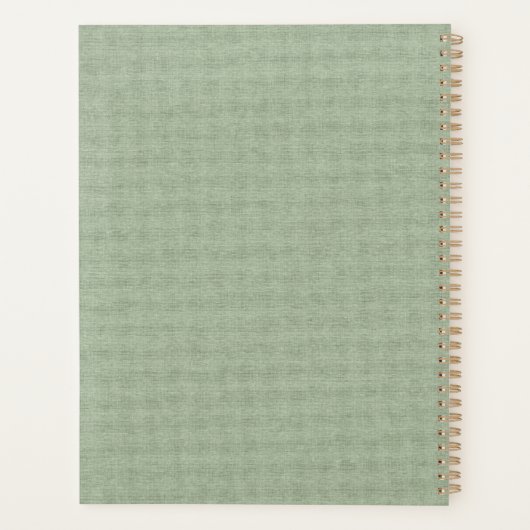 Sage Green Fabric Texture Planner (Achterkant)