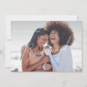 Sage Green | Faded foto Bridesmaid-voorstel Kaart (Voorkant)