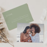 Sage Green | Faded fotomatron van Honor Kaart<br><div class="desc">Maak kennis met onze verbluffende sage groen | getande fotomatron van een eremkaart, perfect voor je eenvoudige moderne boho spring viering. Ons elegante ontwerp omvat een levendig helder, pastelkleurpalet met een chic calligraphy script. Of u nu de voorkeur geeft aan een minimalistische of klassieke stijl, ons unieke bewerkbare product biedt...</div>