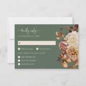Sage Green Fall Leaves Floral RSVP Card (Voorkant)