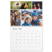 Sage Green Family and Friends Custom Photo Collage Kalender (Feb 2026)