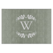 Sage Green Family Monogram Snijplank (Voorkant)