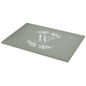 Sage Green Family Monogram Snijplank (Hoek)