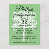 Sage Green Family Reunion White Tree Silhouette Uitnodiging Briefkaart (Voorkant)
