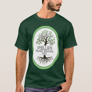 Sage Green Family Tree Family Reunion T-shirt