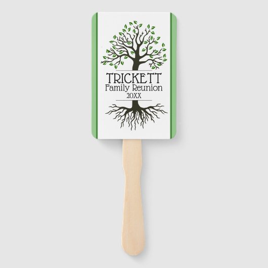 Sage Green Family Tree-reünie Handwaaier (Achterkant)
