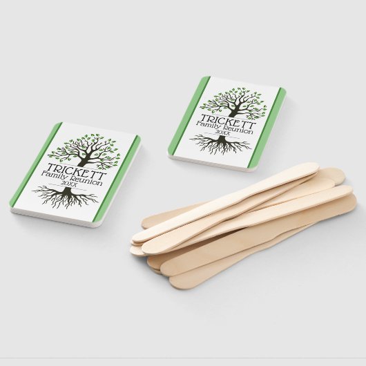 Sage Green Family Tree-reünie Handwaaier (Niet-gemonteerd)