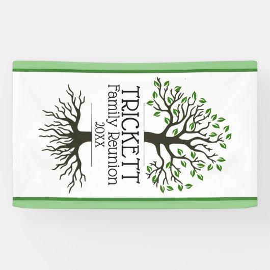 Sage Green Family Tree-reünie Spandoek (Horizontaal)