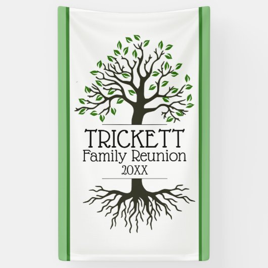 Sage Green Family Tree-reünie Spandoek (Verticaal)