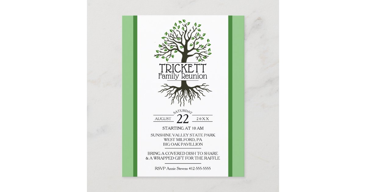 Sage Green Family Treereünie Uitnodiging Briefkaart Zazzle.nl