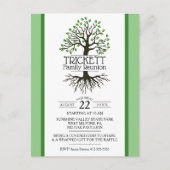 Sage Green Family Tree-reünie Uitnodiging Briefkaart (Voorkant)