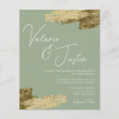 Sage Green Faux Gold Foil Weddenschap (Voorkant)