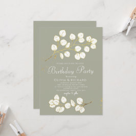 Sage Green Faux Gold Greenery Eucalyptus Kaart