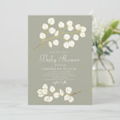 Sage Green Faux Gold Greenery Eucalyptus Kaart (Staand voorkant)