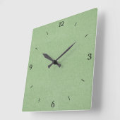 Sage Green Faux Linen Fabric gestructureerde achte Vierkante Klok (Hoek)
