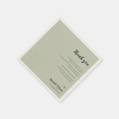 Sage Green Faux Vellum Wedding Bedankt Bericht Servet (Hoek)