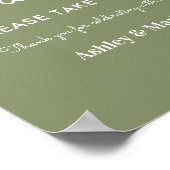 Sage Green Favors Wedding Sign Poster (Hoek)