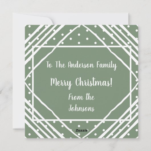 Sage Green Feestdagenkaart (Achterkant)