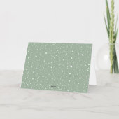 Sage Green Feliz Navidad Script Kerstfoto Folie Feestdagenkaart (Achterkant)