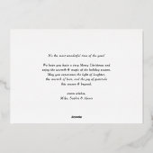 Sage Green Feliz Navidad Script Kerstfoto Folie Feestdagenkaart (Achterkant)