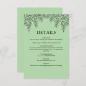 Sage Green Fern Leaf Wedding Informatiekaartje (Voorkant / Achterkant)