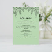 Sage Green Fern Leaf Wedding Informatiekaartje (Staand voorkant)