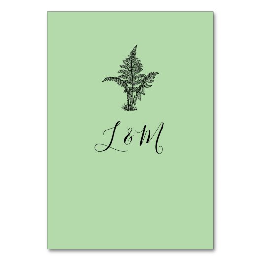 Sage Green Fern Leaf Wedding Kaart (Achterkant)