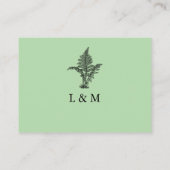 Sage Green Fern Leaf Wedding QR Code Informatiekaartje (Achterkant)