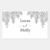 Sage Green Fern Leaf Wedding Rechthoekige Sticker (Voorkant)