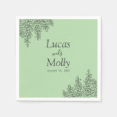 Sage Green Fern Leaf Wedding Servet (Voorkant)