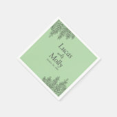 Sage Green Fern Leaf Wedding Servet (Hoek)
