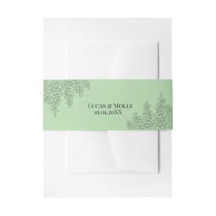 Sage Green Fern Leaf Wedding Uitnodigingen Wikkel