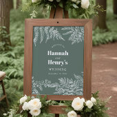 Sage Green Fern Woodland bruiloft welkomstbord Poster