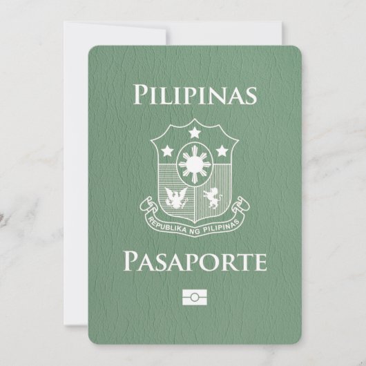 Sage Green Filippijnen Paspoort Bewaar de datum Save The Date (Voorkant)