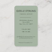 Sage Green Financial Advisor Photo Visitekaartje (Achterkant)