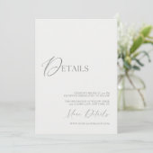 Sage Green Fine Art Marble Wedding Details Card Kaart (Staand voorkant)