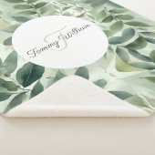 Sage Green Flora Elegant Sherpa Deken (3/4)