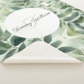 Sage Green Flora Elegant Sherpa Deken (3/4)