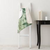 Sage Green Flora Elegant Sherpa Deken (In situ)