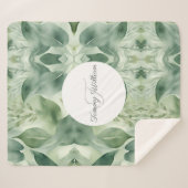 Sage Green Flora Elegant Sherpa Deken (Voorkant (horizontaal))