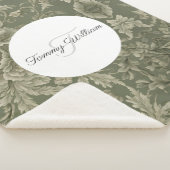 Sage Green Flora Elegant Sherpa Deken (3/4)