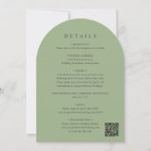 Sage Green Floral Arch all in one Wedding Kaart (Achterkant)