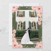 Sage Green Floral Arch Wedding Invitation Kaart (Achterkant)